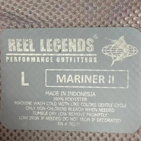 NWT REEL LEGENDS MARINER II MENS SIZE LARGE ORANGE PINK SCALE DESIGN POCKETS - Picture 5 of 15